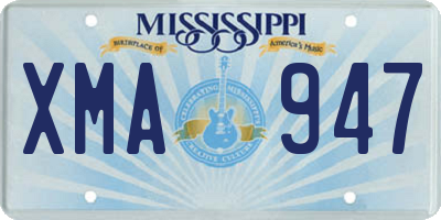 MS license plate XMA947