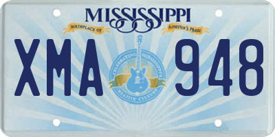 MS license plate XMA948