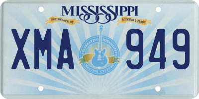 MS license plate XMA949