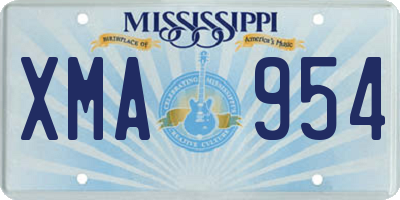 MS license plate XMA954