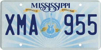 MS license plate XMA955