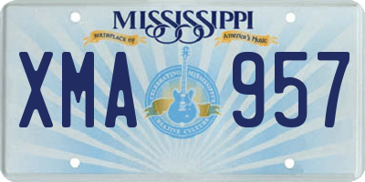 MS license plate XMA957
