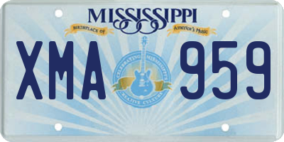 MS license plate XMA959