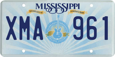 MS license plate XMA961