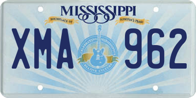 MS license plate XMA962