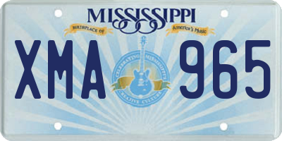 MS license plate XMA965