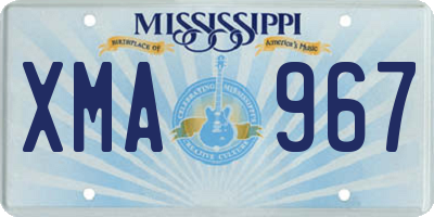 MS license plate XMA967
