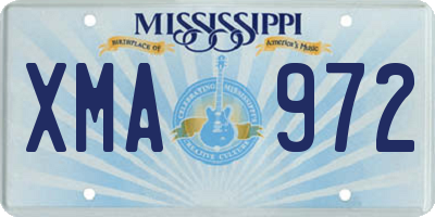 MS license plate XMA972