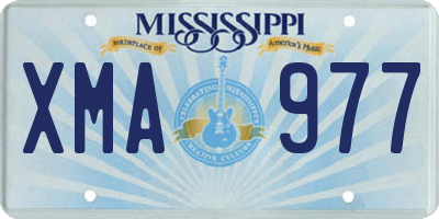 MS license plate XMA977