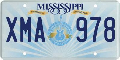 MS license plate XMA978