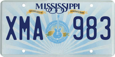 MS license plate XMA983