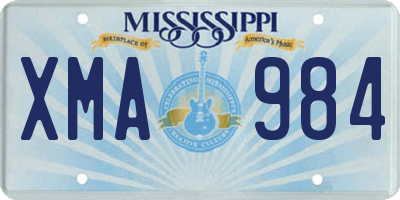 MS license plate XMA984