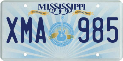 MS license plate XMA985