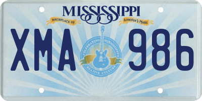 MS license plate XMA986