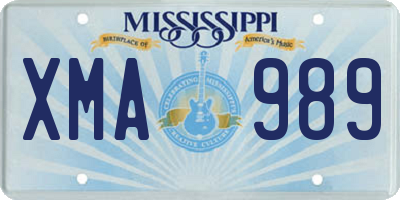 MS license plate XMA989
