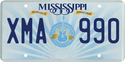 MS license plate XMA990
