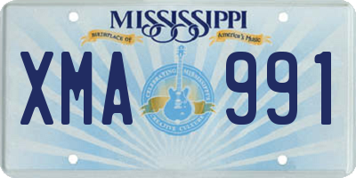 MS license plate XMA991