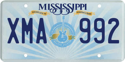 MS license plate XMA992