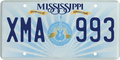 MS license plate XMA993