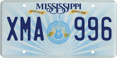 MS license plate XMA996