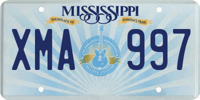 MS license plate XMA997