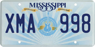 MS license plate XMA998