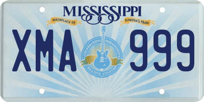 MS license plate XMA999