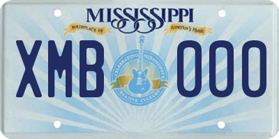 MS license plate XMB000