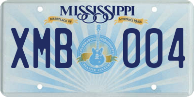 MS license plate XMB004