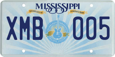 MS license plate XMB005