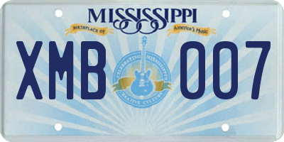 MS license plate XMB007