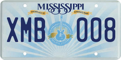 MS license plate XMB008