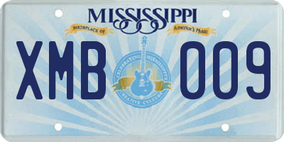 MS license plate XMB009