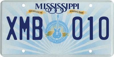 MS license plate XMB010