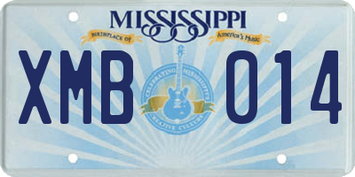 MS license plate XMB014