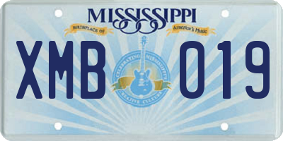 MS license plate XMB019