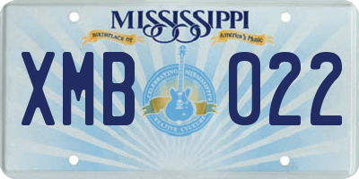 MS license plate XMB022