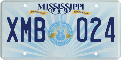 MS license plate XMB024