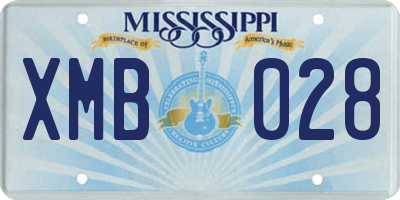 MS license plate XMB028