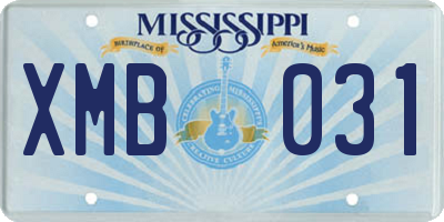 MS license plate XMB031