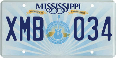 MS license plate XMB034