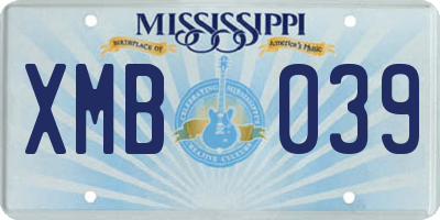 MS license plate XMB039