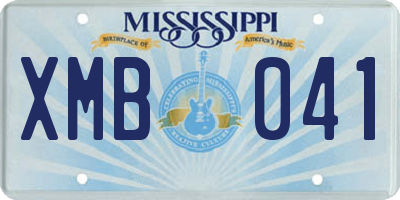 MS license plate XMB041