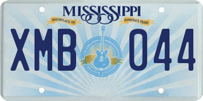 MS license plate XMB044