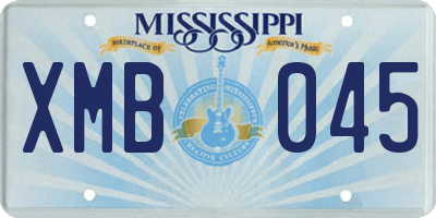 MS license plate XMB045