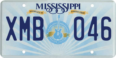 MS license plate XMB046