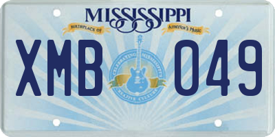 MS license plate XMB049