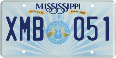 MS license plate XMB051