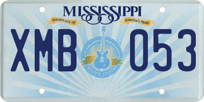 MS license plate XMB053