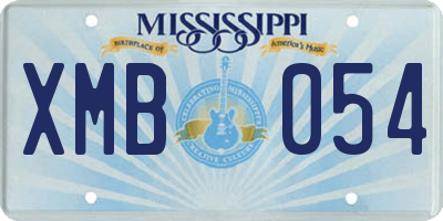 MS license plate XMB054